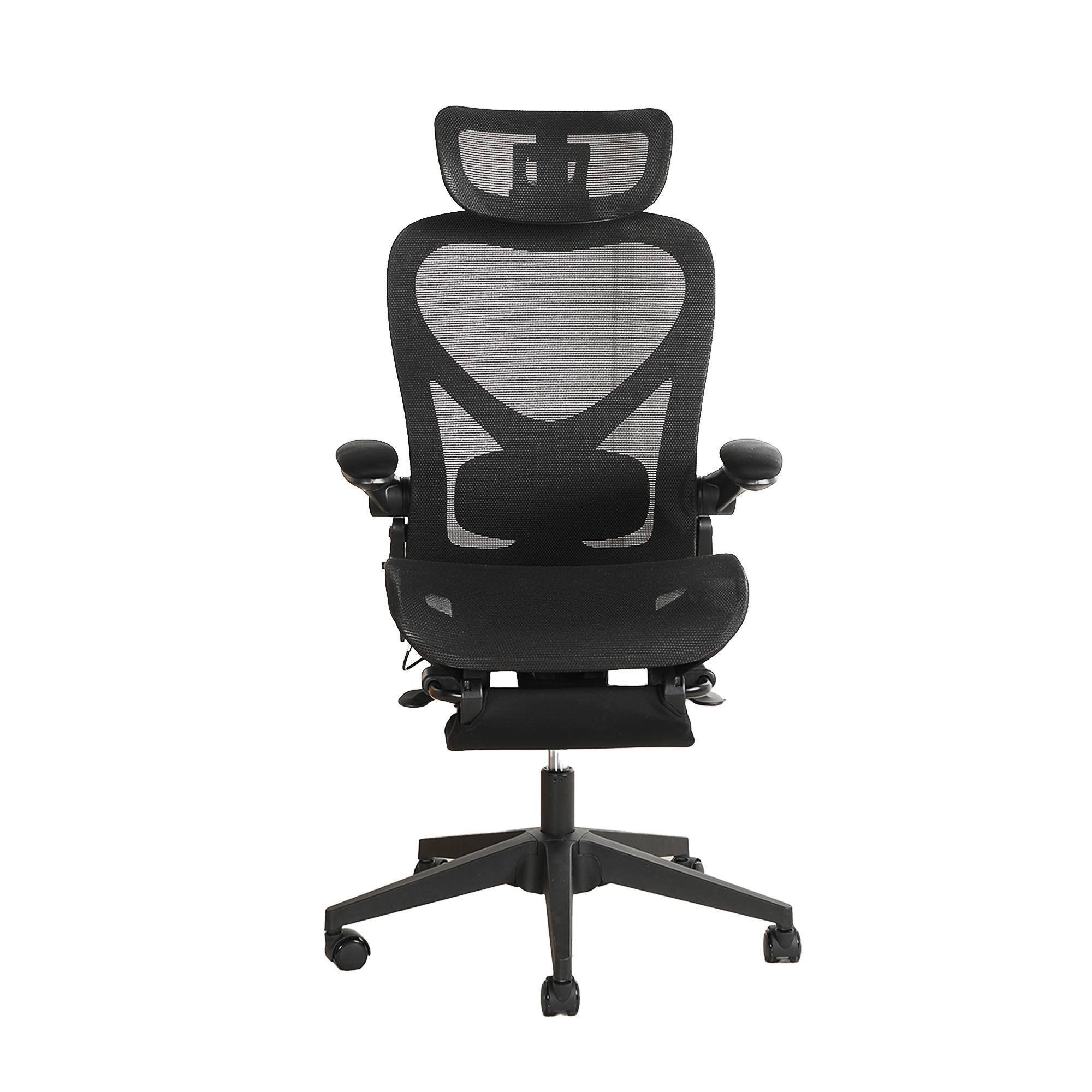 DREHSTUHL DE-40937 mit klappbarer Rückenlehne und 3D-Kopfstütze Schwarz - Schwarz, Metall (62/129/48.5cm) - ComfortXL