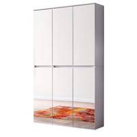 GARDEROBENSCHRANK weiß 111 x 191 cm, Schuhschrank mit Spiegeltüren - Weiß, Glas/Holzwerkstoff (111/191/34cm) - Top.Furn