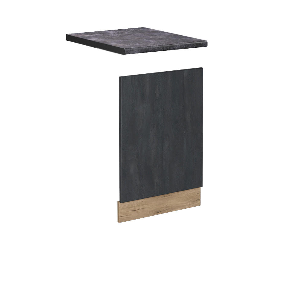 FRONTBLENDE R-Line Schwarz Beton 45 cm AP Anthrazit - Eiche Wotan/Schwarz, Holzwerkstoff (45/57.2/1.6cm) - Vicco