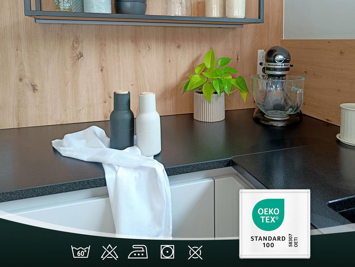 GESCHIRRTÜCHER, 5er-Set, 50x70 cm, 100% Baumwolle, Weiß - Weiß, Textil (50/70cm) - Zollner