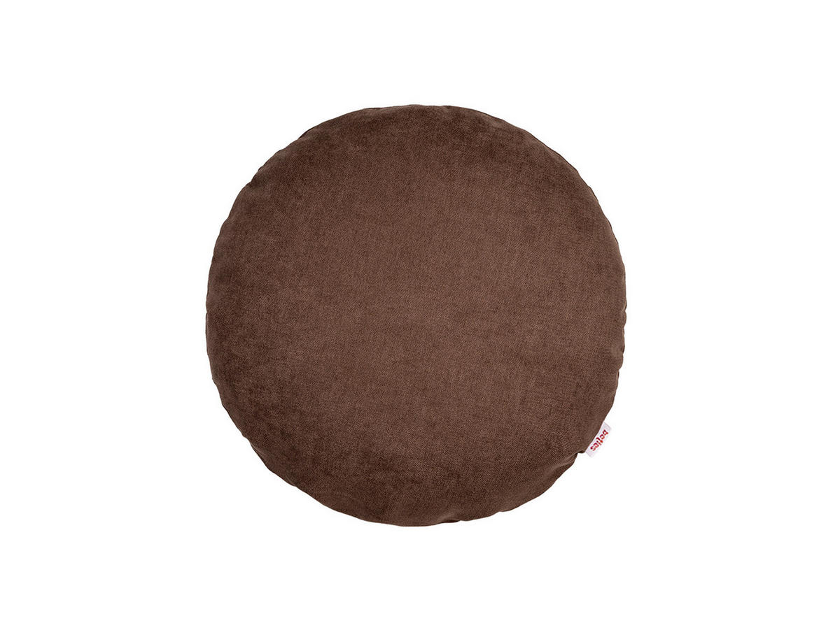 KISSENHÜLLE Rund FarbTon Chenille-Haptik kaffee-braun 40 cm Ø - Braun, Textil (40/40cm) - beties Heimtextil