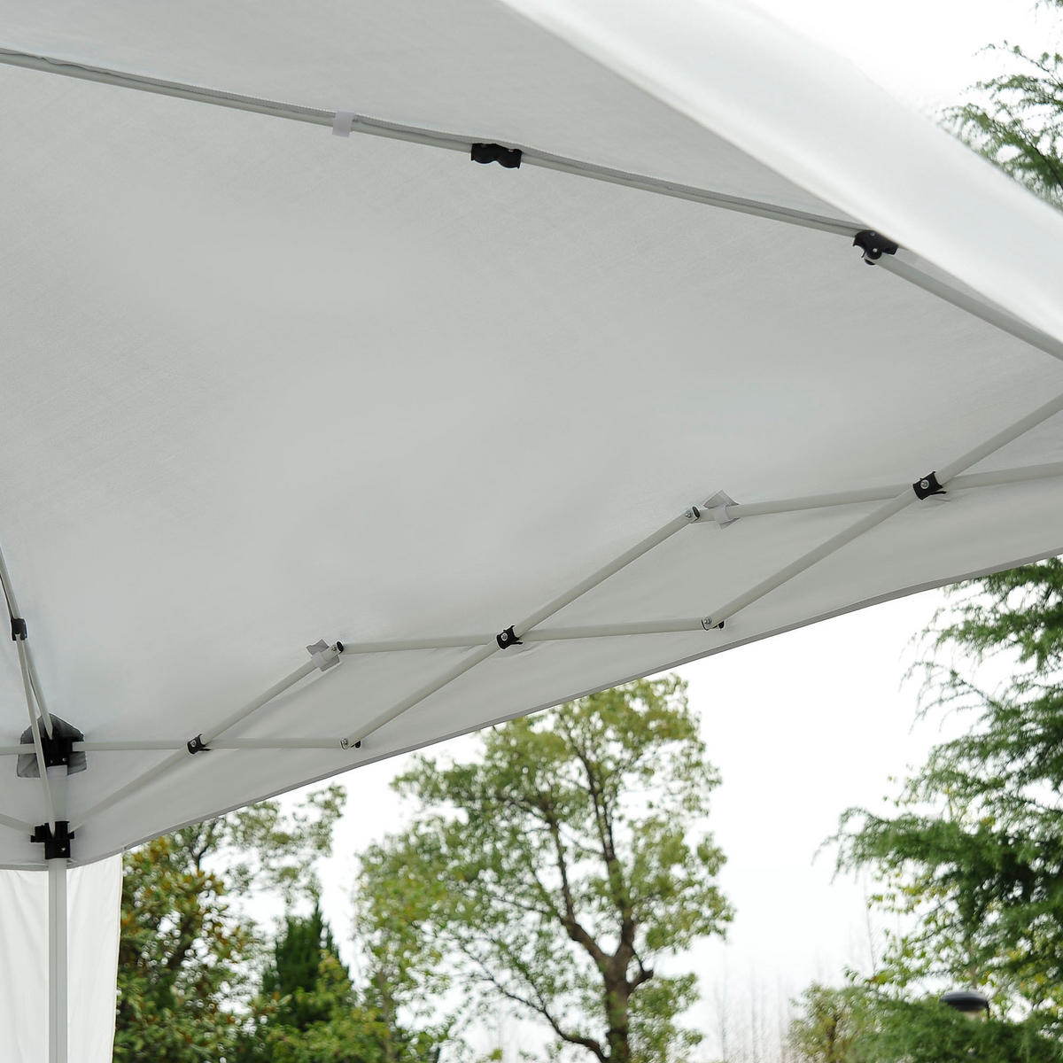 FALTPAVILLON, Grau, Stahl, Oxford - Weiß, Metall (240/250/240cm) - Outsunny