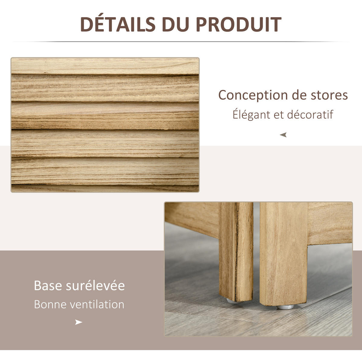 PARAVENT DE-14245 4-teilig, 3 Regalböden, klappbar Natur - Naturfarben, Holzwerkstoff (162/170/1.8cm) - ComfortXL