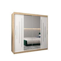 SCHWEBETÜRENSCHRANK 200/200/62 2-türig - Silberfarben/Weiß, Holz/Kunststoff (200/200/62cm) - Abiks Möbel