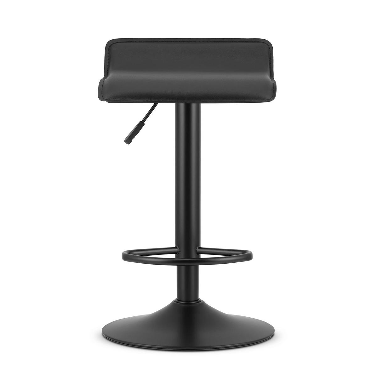 BARHOCKER FORT ECO schwarzer Sitz, schwarze Basis - Schwarz, Leder (38.5/84/39cm) - Valora