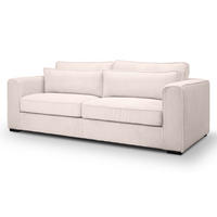 SOFA grau-beige Cord 3-Sitzer 241 cm, Couch mit Wellenfederung - Beige/Schwarz, Holzwerkstoff/Kunststoff (241/92/112cm) - Inn.Furn