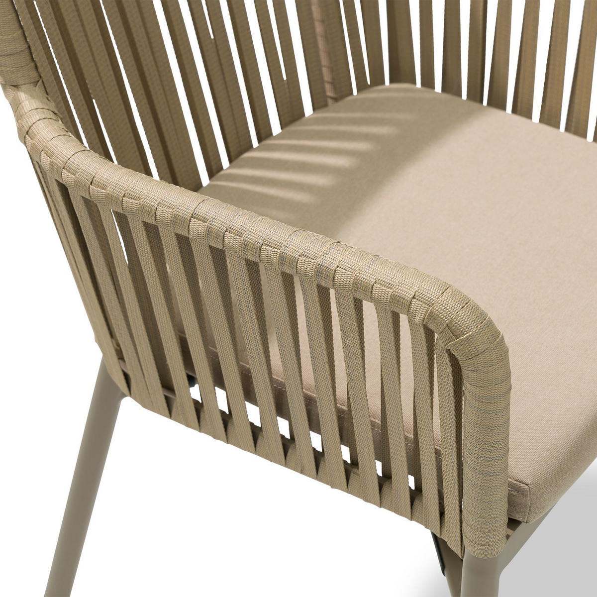 GARTENSTÜHLE AFUERA 6ER-SET - Braun, Textil/Metall (56/85/59cm) - IDIMEX
