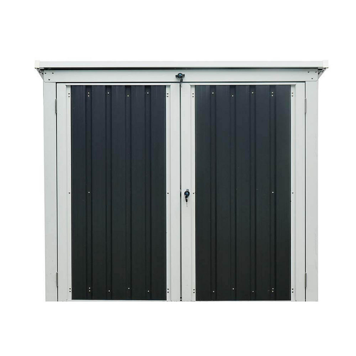 MÜLLTONNENBOX BASURA - Größe: 2 x 240L - Anthrazit, Metall (158/134/101cm) - Home Deluxe