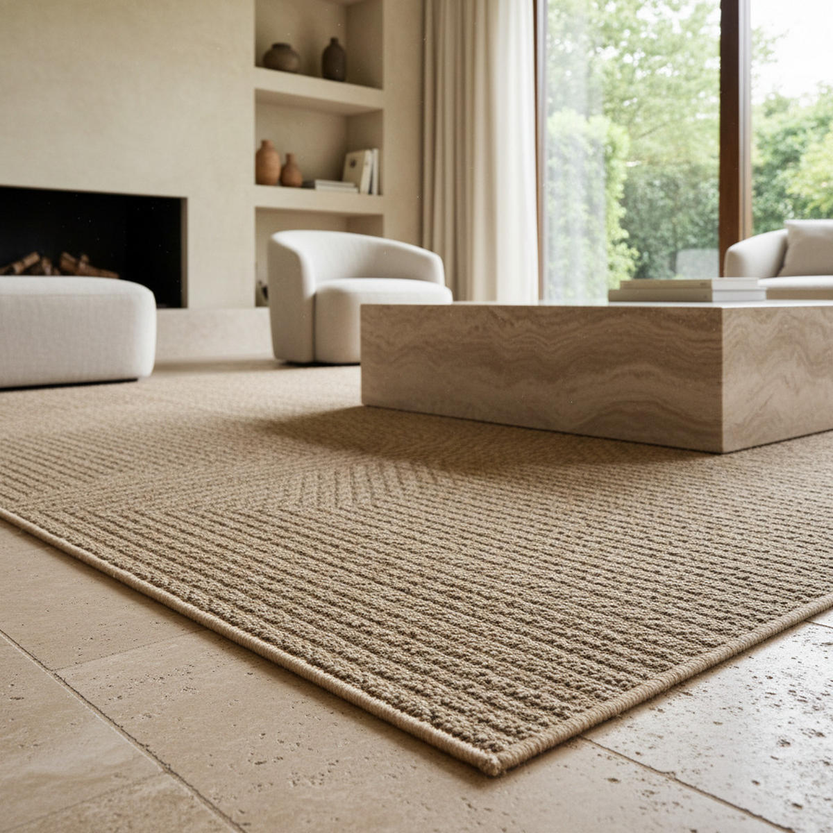 TEPPICH In-/Outdoor Jute-Optik Flachgewebe Unicolor Polypropylen Beige Läufer 80x150 - Beige, Textil (80/150cm) - KADIMA DESIGN