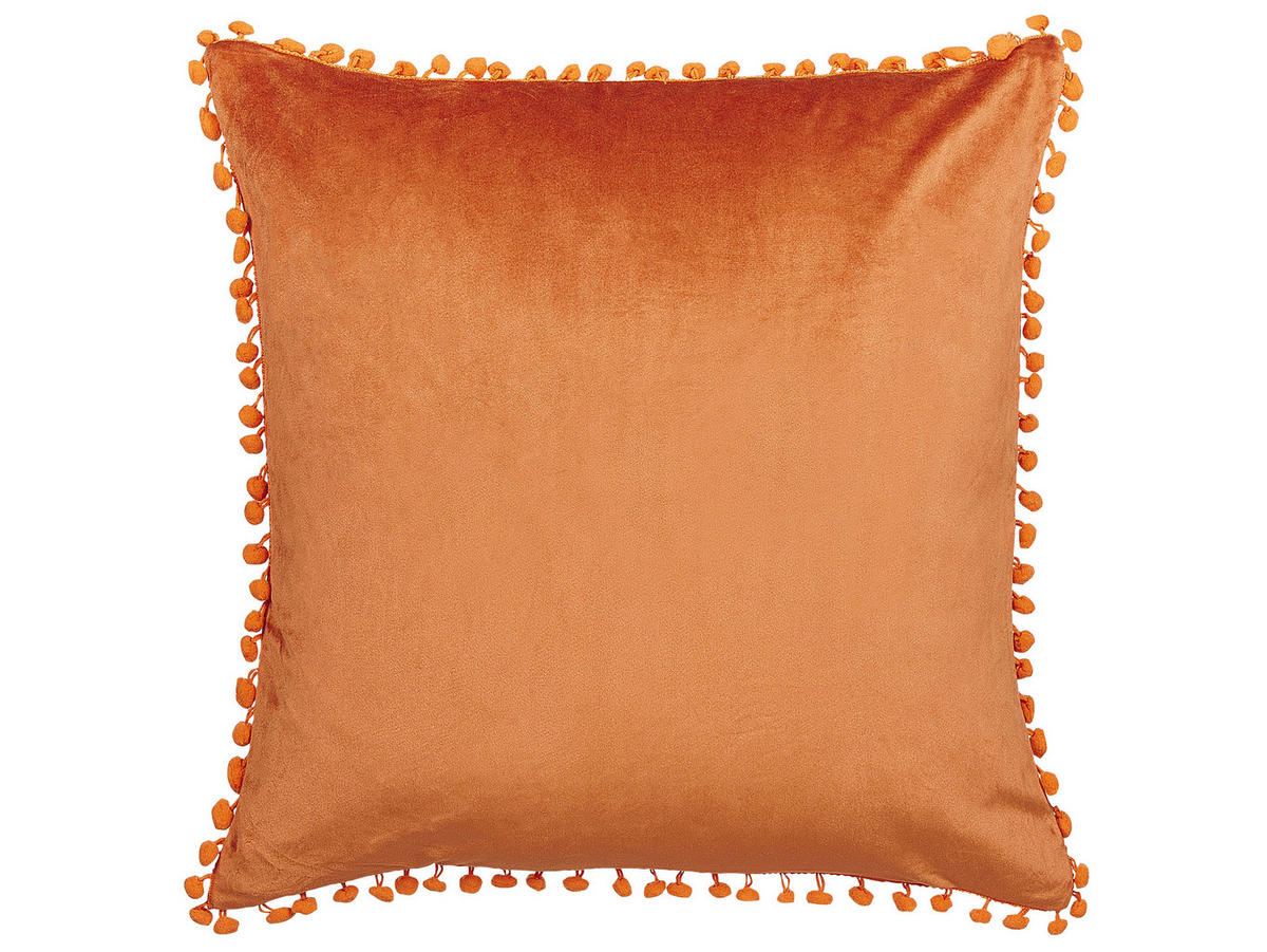 DEKOKISSEN 2er-Set Orange 45/45 cm Aerangis - Orange, Textil (45/45cm) - Beliani