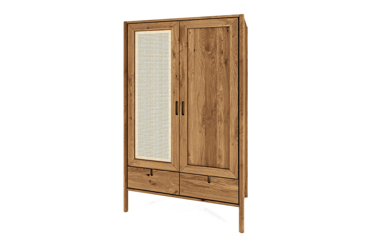 KLEIDERSCHRANK MIT SCHUBLADE INA Wildeiche - Alteiche, Holz (108/175/60cm) - byoak