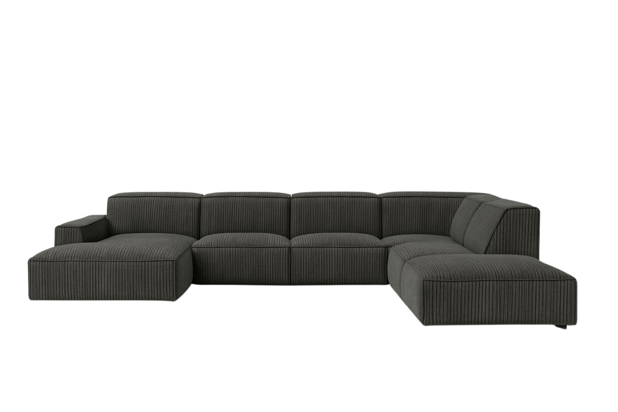 ECKSOFA Cursal V, Stoff Poso, Grau, Rechts - Grau, Holz (364/262cm) - Kaiser Möbel