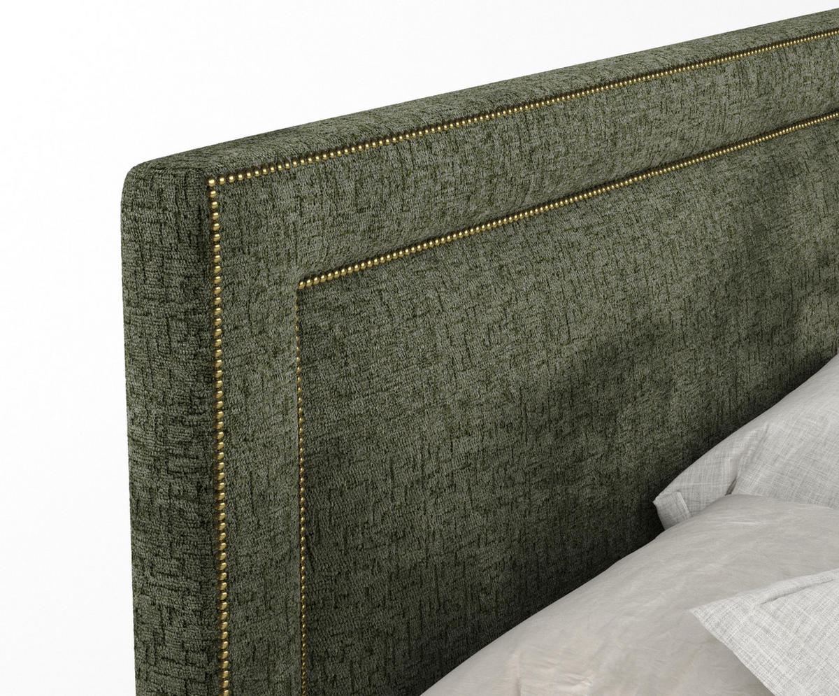 BOXSPRINGBETT Luxora Olivenfarbe 160/200 cm - Schwarz/Olivgrün, Holz/Holzwerkstoff (160/200cm) - Maison de Reve