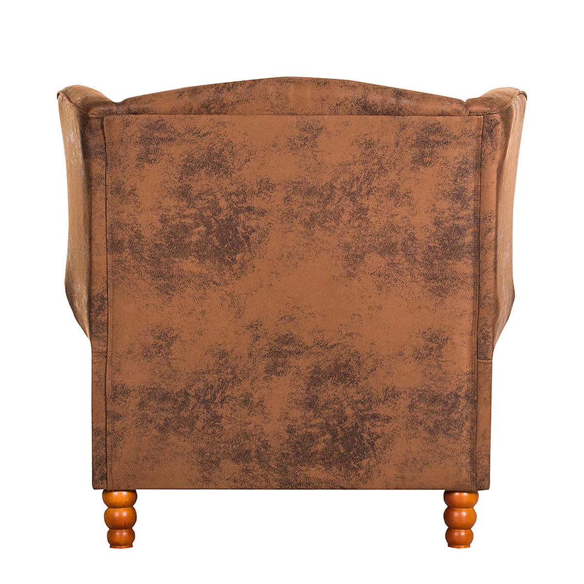 OHRENSESSEL - Antiklederoptik - Braun - Braun, Holz/Textil (94/95/134cm) - home24