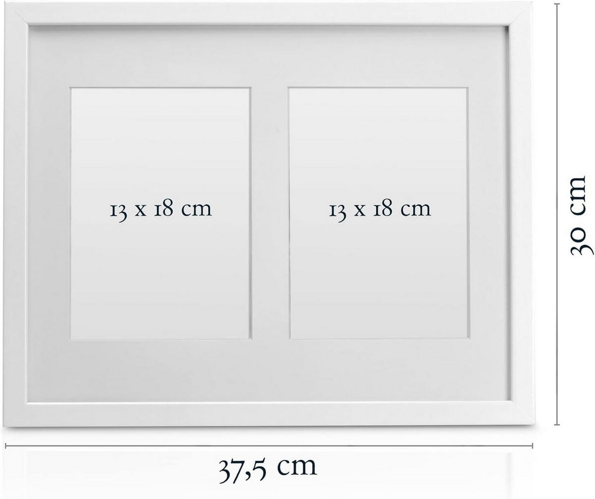 BILDERRAHMEN Galeria 13x18cm Weiß (5tlg) - Weiß, Holzwerkstoff (30/2/37cm) - BoMoe