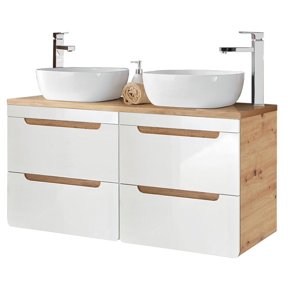 WASCHTISCH Luton-56 - Weiß, Holzwerkstoff (121/77/46cm) - Lomado