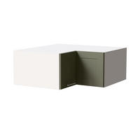 ECKAUFSATZSCHRANK Oslo W14/90/36 Weiß / Reed Green Matt 90 / 90 / 36cm - Weiß/Grün, Holz/Holzwerkstoff (90/36/90cm) - Feldmann-Wohnen