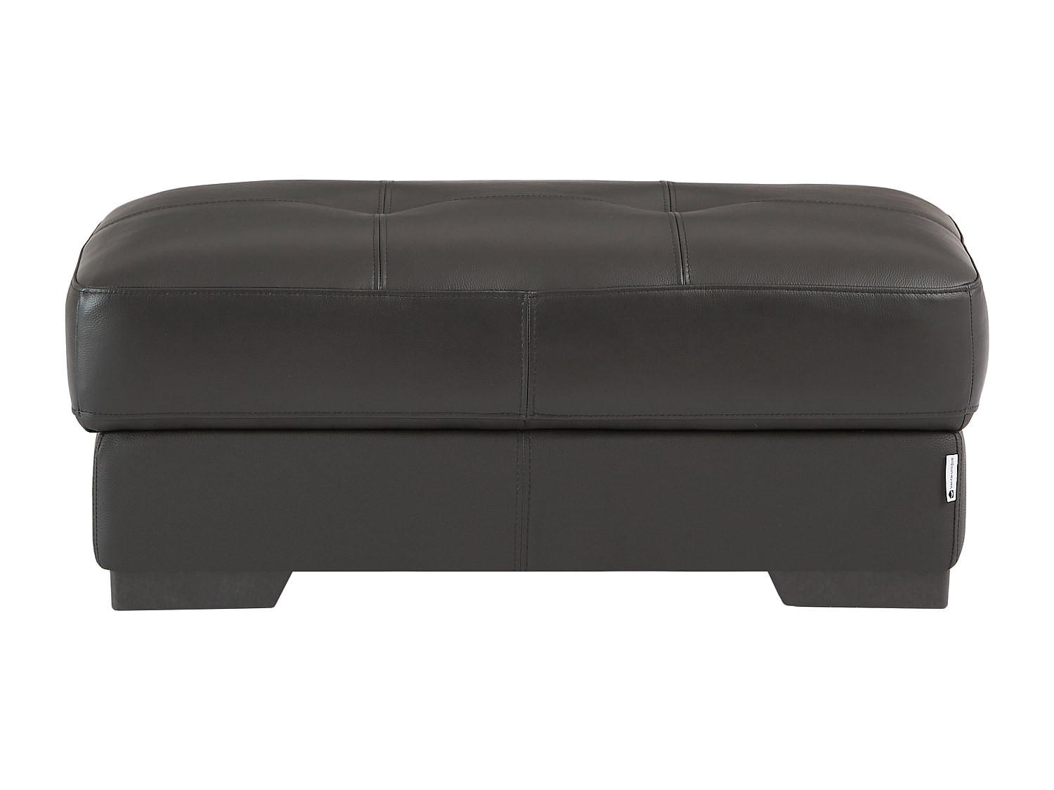 SITZHOCKER - 1 Person - Leder - Schwarz - METROPOLITAN - Schwarz, Leder (100/43/54cm) - Vente-Unique