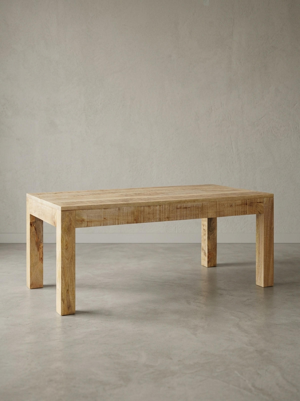 COUCHTISCH aus recyceltem Mango-Holz im Shabby-Chic Stil mit großer Tischplatte, Beige 110x60x47 cm - Beige, Holz (60/110/47cm) - KADIMA DESIGN