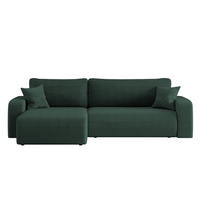 SCHLAFSOFA MILANO XL und bettkasten stoff Poso Dicker Cord Grün Links - Grün, Holz (274/82/145cm) - Kaiser Möbel