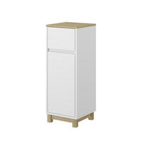 MIDISCHRANK Livia Weiß 30 x 80 cm mit Schublade - Weiß/Naturfarben, Holzwerkstoff (30/80/30cm) - Vicco