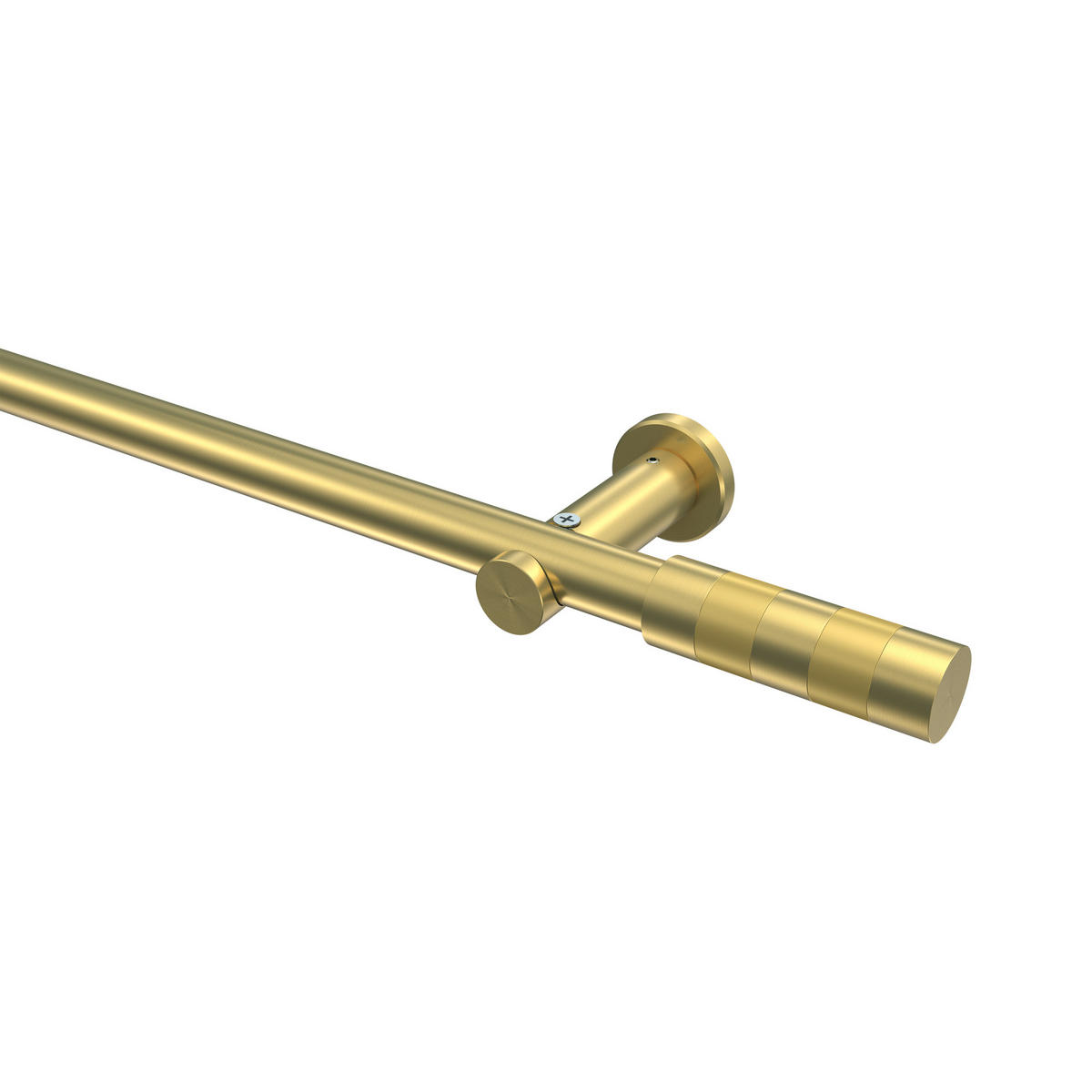 GARDINENSTANGE Platon Mavell 480 cm (geteilt in 3 x 160 cm), 1-läufig (ohne Ringe), 20 mm Ø Messing-Optik - Messingfarben/Goldfarben, Metall (480cm) - INTERDECO