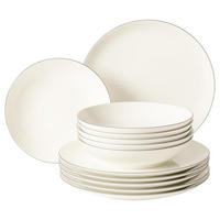 TAFELSERVICE Savona Grey Line creme 12er Set - Creme, Keramik (32.3/23.5/32.3cm) - Seltmann Weiden