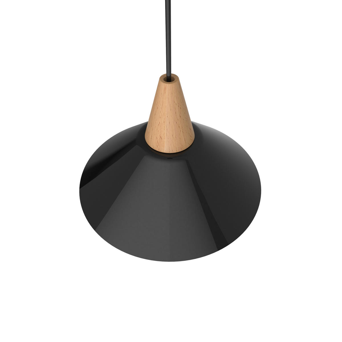 HÄNGELEUCHTE - Schwarz Hochglanz, Metall (25/25/16cm) - Lumicom