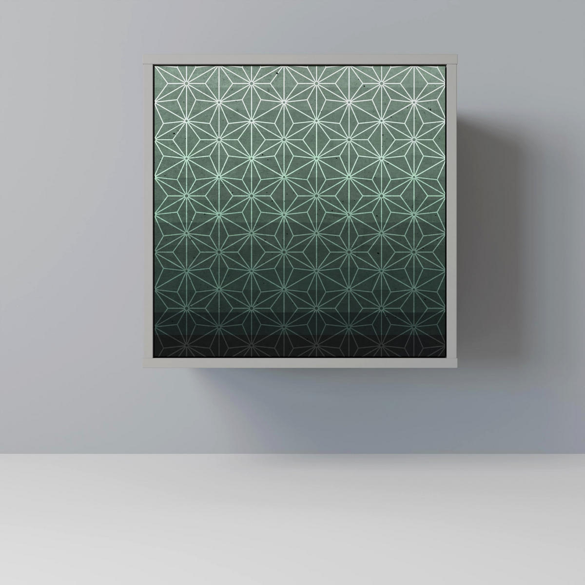 SIDEBOARD ORNAMENTAL GLIMMER, Grau, 57,5x42x77,5 cm, Schräge Buchenholzfüße - Buchefarben/Multicolor, Holzwerkstoff/Buchenholz (57.5/77.5/42cm) - SpaceRebels