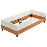 KINDERBETT 90/200 cm DE-02232, in Weiß, mit Samt-Holz-Design und 2 Stautaschen - Weiß, Holzwerkstoff (90/200cm) - ComfortXL