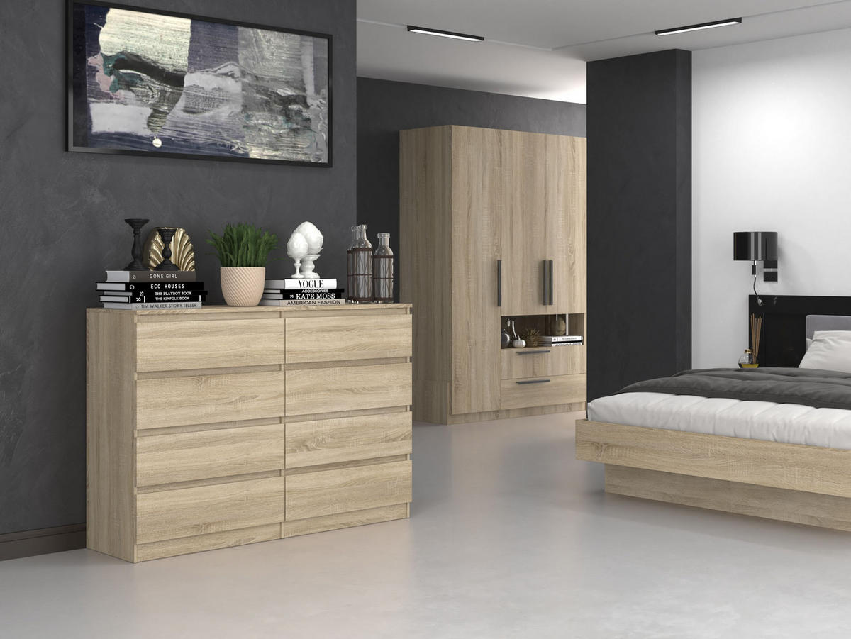 KOMMODE MALWA M8 140 - EICHE SONOMA - Sonoma Eiche, Holzwerkstoff (138/97/40cm) - CDF