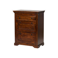 KOMMODE Akazie 80x45x100 nougat lackiert OXFORD #904 - Dunkelbraun, Holz (80/100/45cm) - Massivmoebel24