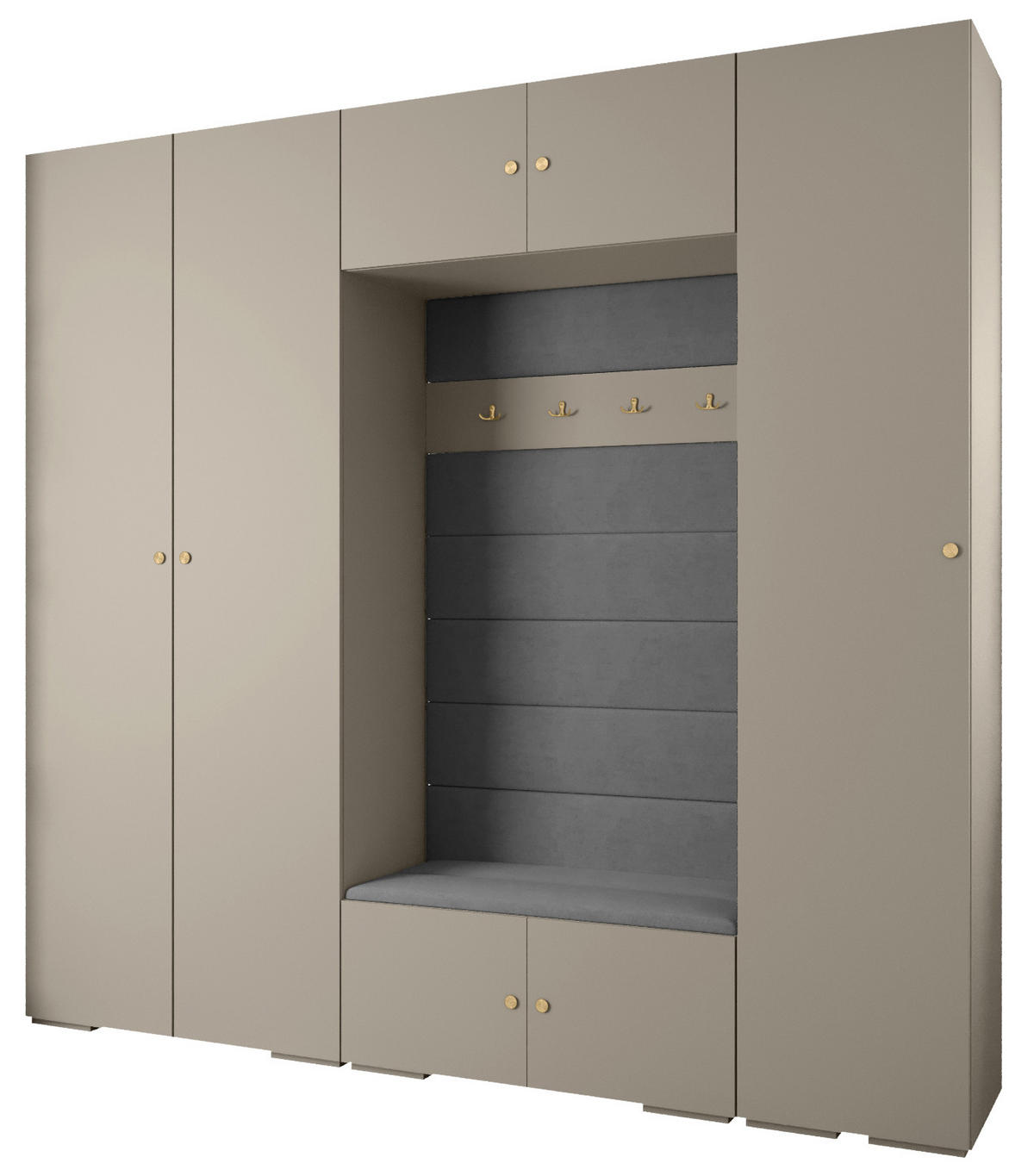 GARDEROBEN-SET 236,7/250/47 - Kaschmir/Goldfarben, Holz/Kunststoff (250/236.7/47cm) - Abiks Möbel