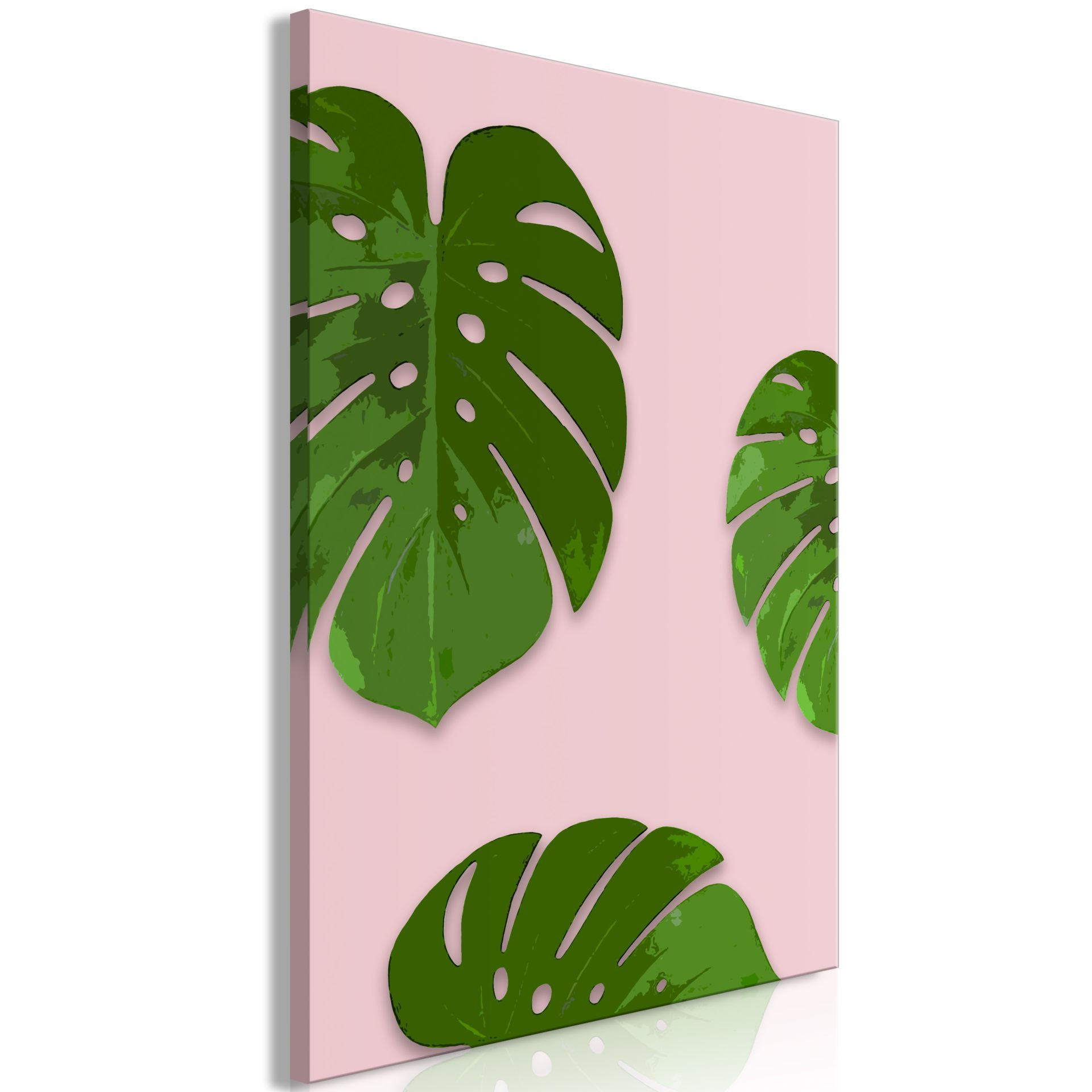 KUNSTDRUCK Grün 40/60 cm - Pink/Grün, Textil (40/60cm) - KUNSTLOFT