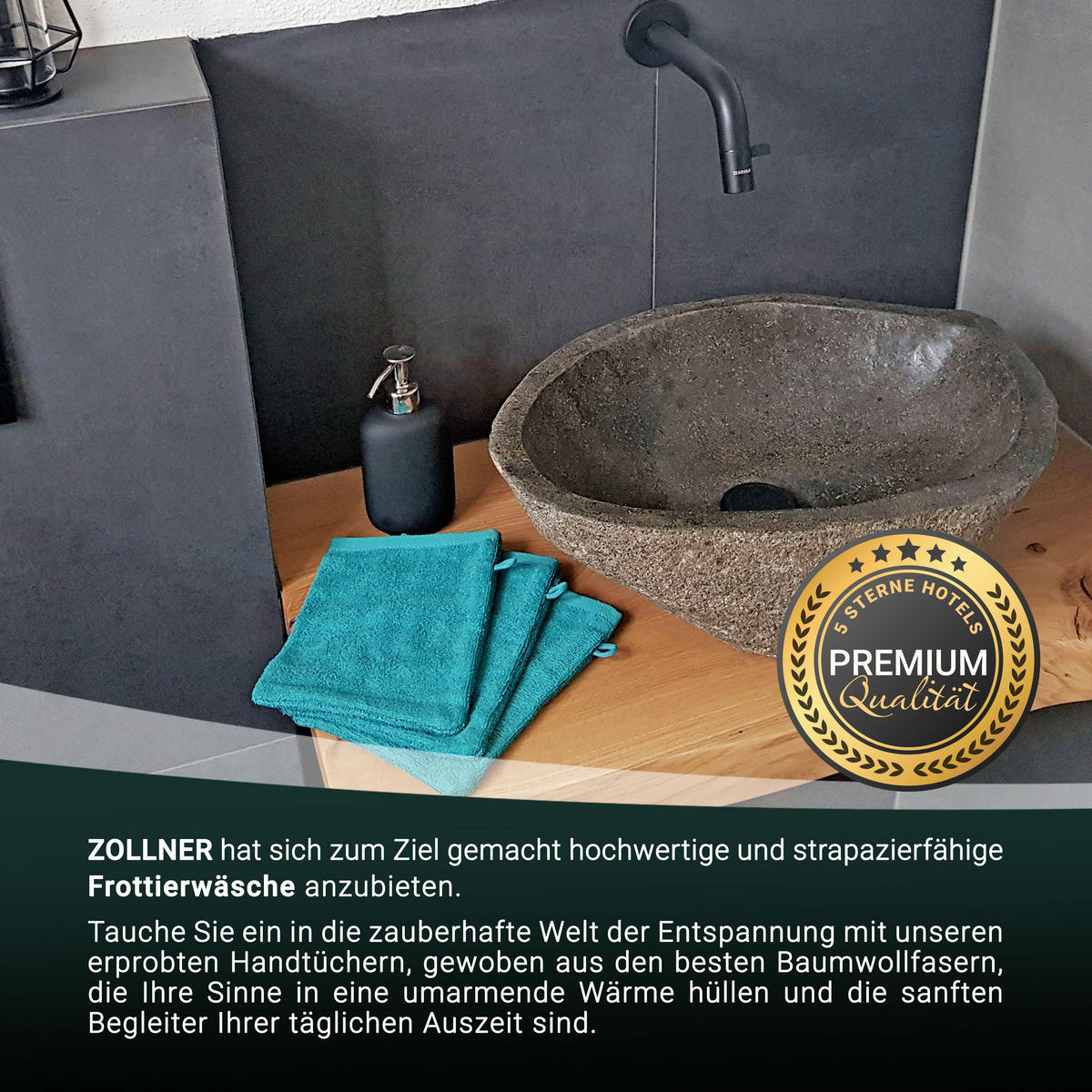 WASCHHANDSCHUH, 10er-Set, 16x21 cm, 100% Baumwolle, Grün - Türkis, Textil (16/21cm) - Zollner