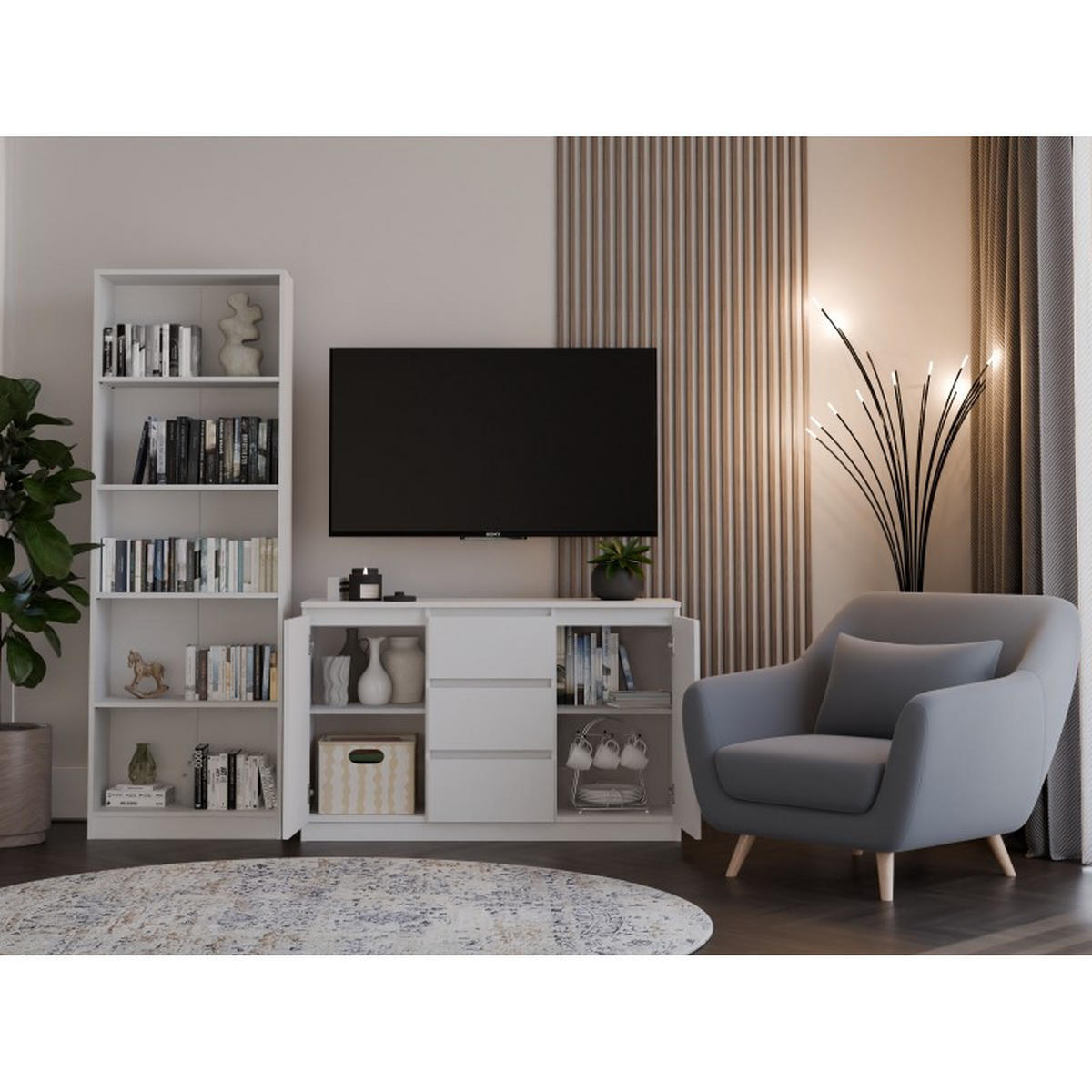 KOMMODE Weiß 120/75/40 - Weiß, Holzwerkstoff (120/75/40cm) - RAUMHIRSCH FURNITURE