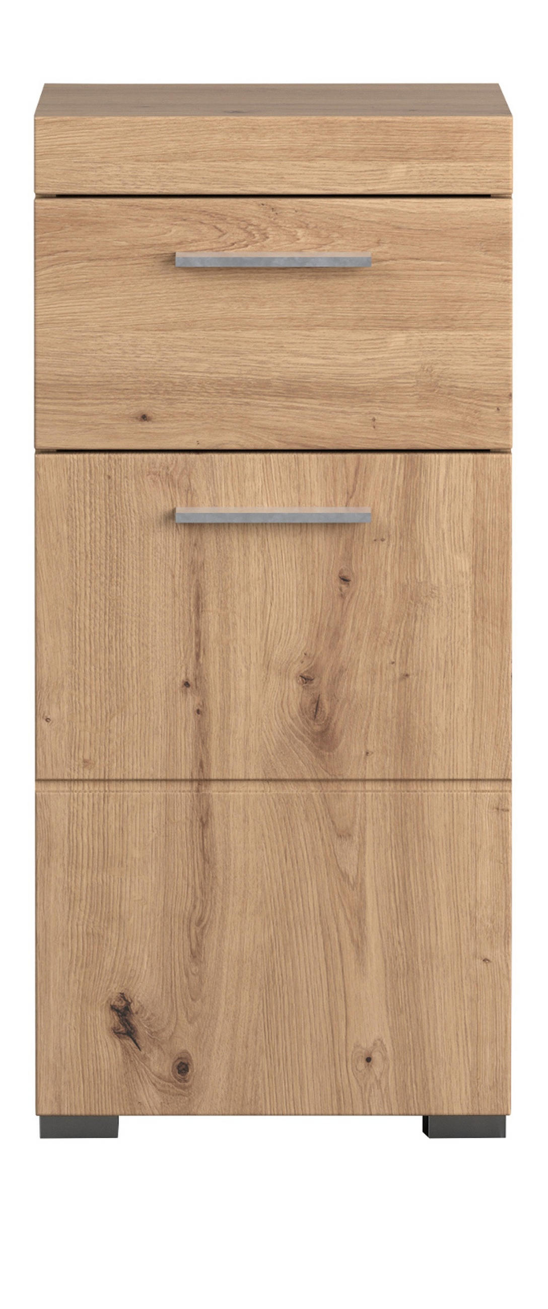 BADSCHRANK Asteiche 37 x 79 cm, Badezimmer Unterschrank in modernem Stil - Eichefarben, Holzwerkstoff/Kunststoff (37/79/31cm) - Top.Furn