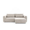 ECKSOFA MOTION mit Schlaffunktion 130x200 Webstoff Beige - Beige/Schwarz, Holz/Textil (250/120cm) - Muffo