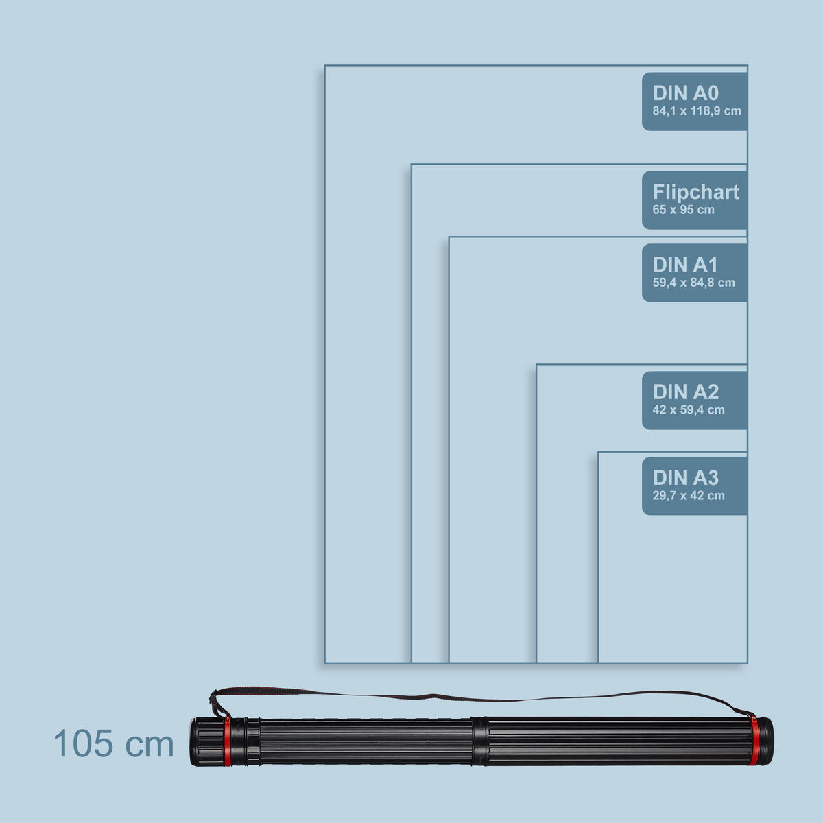 PLAKATNA cev - črna, umetna masa (8/105/8cm) - Relaxdays