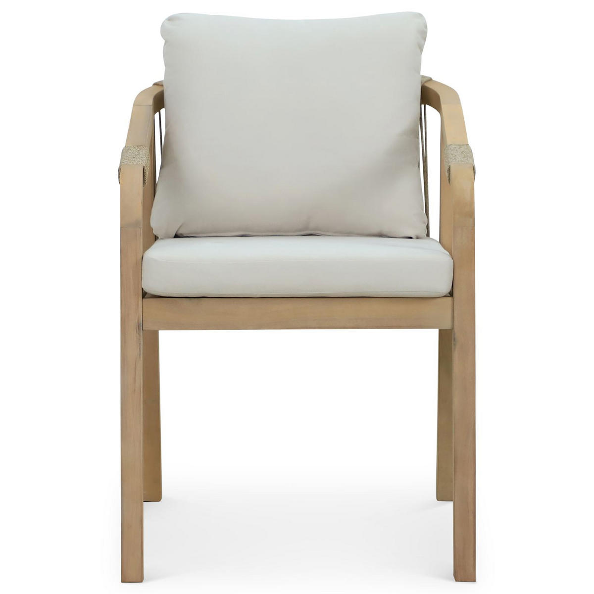 GARTENSTÜHLE SANYA 2er-Set beige, natur - Beige, Holz/Textil (56/75/67cm) - IDIMEX