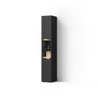 BADSCHRANK Timavo Anthrazit 30 x 180 cm mit Türen, und offenen Fächern - Anthrazit, Holzwerkstoff (30/180/35cm) - Livinity®