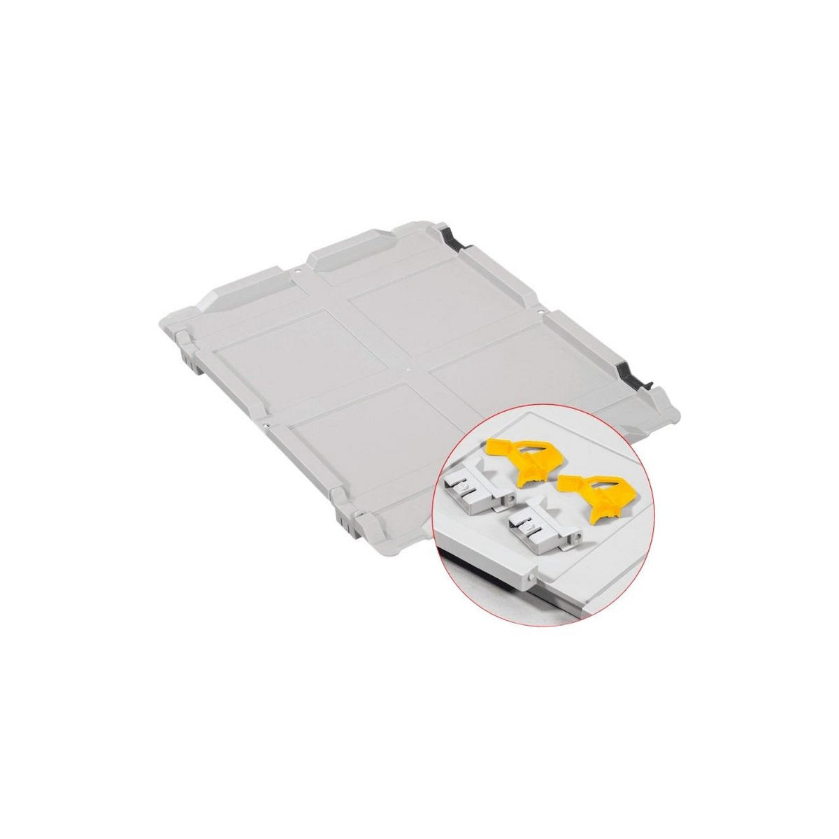 EUROBOX 5x Nextgen Economy Mit Scharnierdeckel Grau/Gelb Griffe Offen 34 Liter - Gelb, Kunststoff (40/17/60cm) - PROREGAL