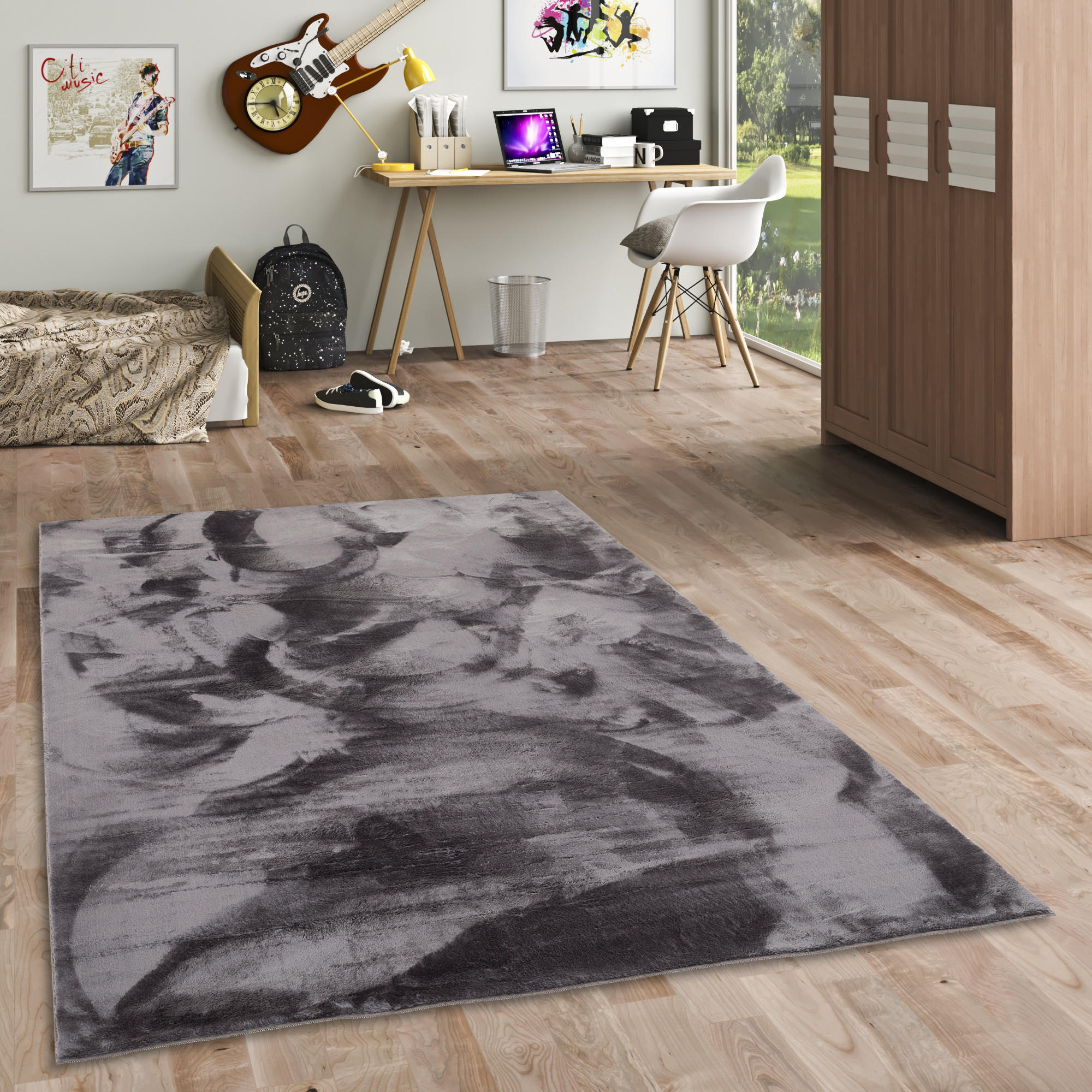 KINDER SUPER SOFT FELLTEPPICH PEARL KIDS - Anthrazit, Textil (80/150cm) - Pergamon