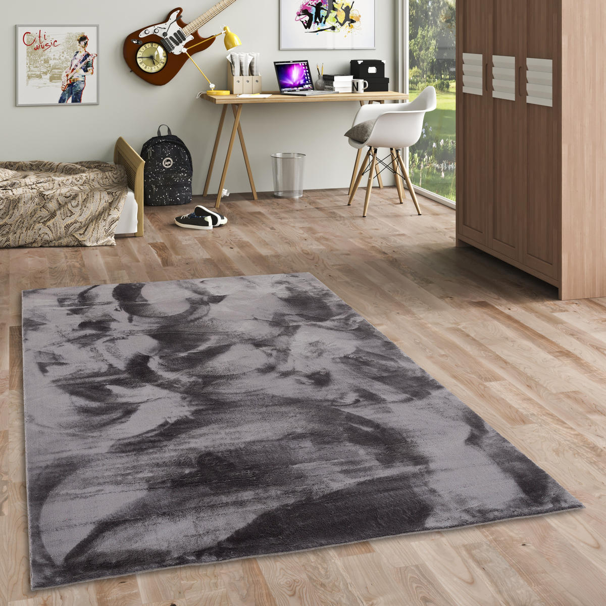 KINDER SUPER SOFT FELLTEPPICH PEARL KIDS - Anthrazit, Textil (80/150cm) - Pergamon