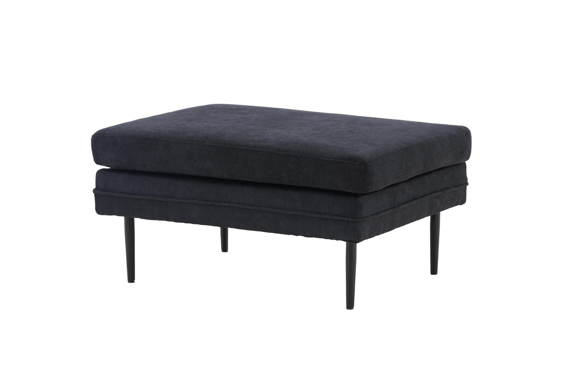 OTTOMANE BOOM Schwarz 90x70x49 cm - Schwarz, Textil (90/49/70cm) - FURNLUX