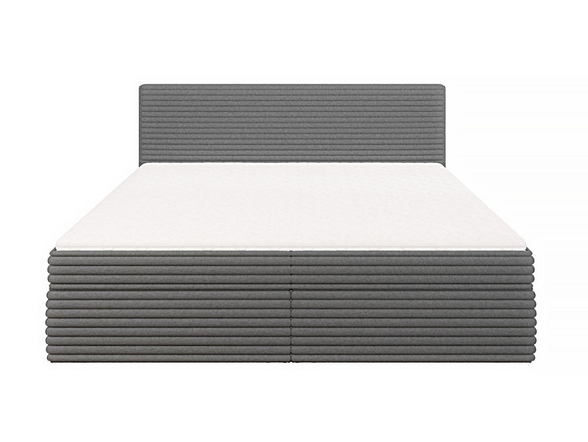 BOXBETT Roma 200/200 cm Dunkelgrau Plüschcord - Dunkelgrau/Schwarz, Holz/Kunststoff (200/200cm) - S-Style Möbel