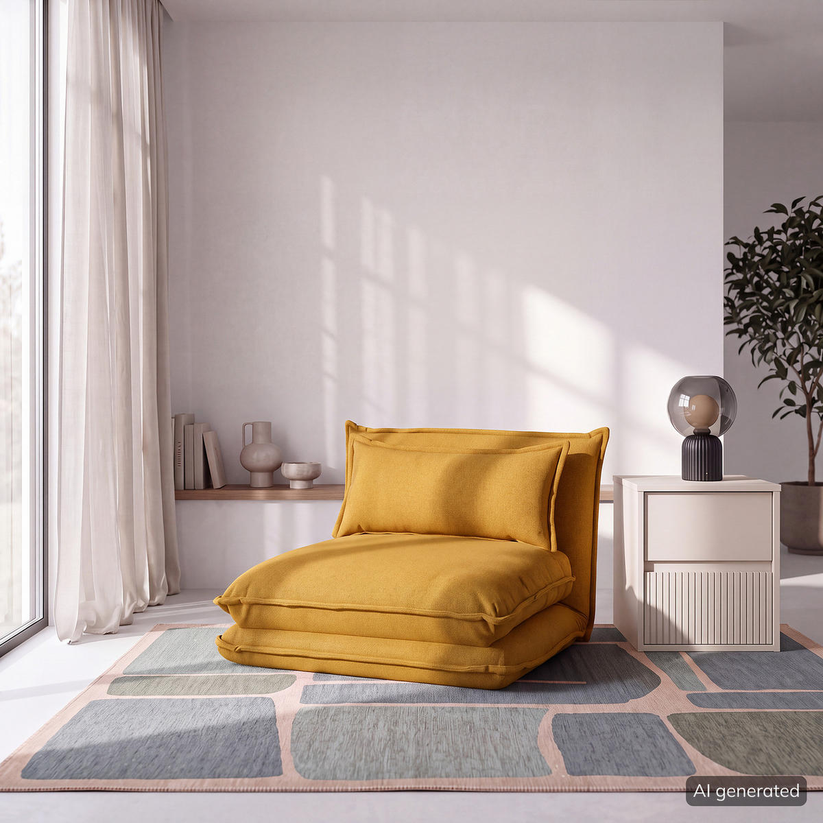 SCHLAFSESSEL - Gelb, Textil (78/56/74cm) - home24