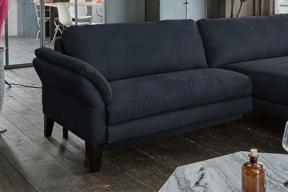 ECKSOFA MIT MOTORISCHER RELAXFUNKTION MALTA Schwarz Webstoff - Schwarz, Buchenholz/Textil (302/175cm) - KAWOLA
