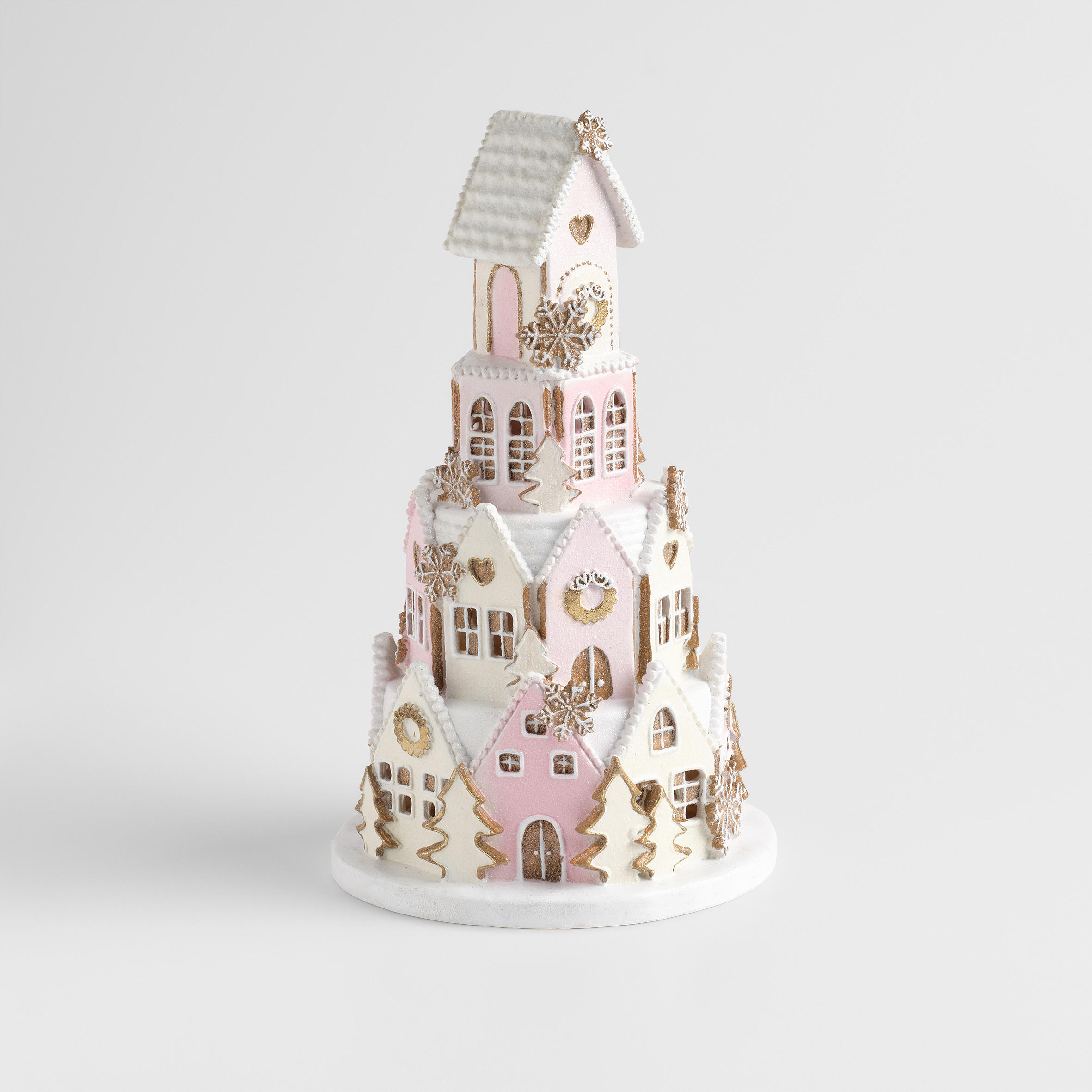 DEKOFIGUR Led SWEETHOUSE, 41 x 23 cm, Rosa, Beleuchtet Weihnachtsfigur, Weihnachtsdeko, Deko Wohnzimmer, Winter Christmas, XMAS Geschenk - Hellrosa, Kunststoff (23/41/23cm) - home&you
