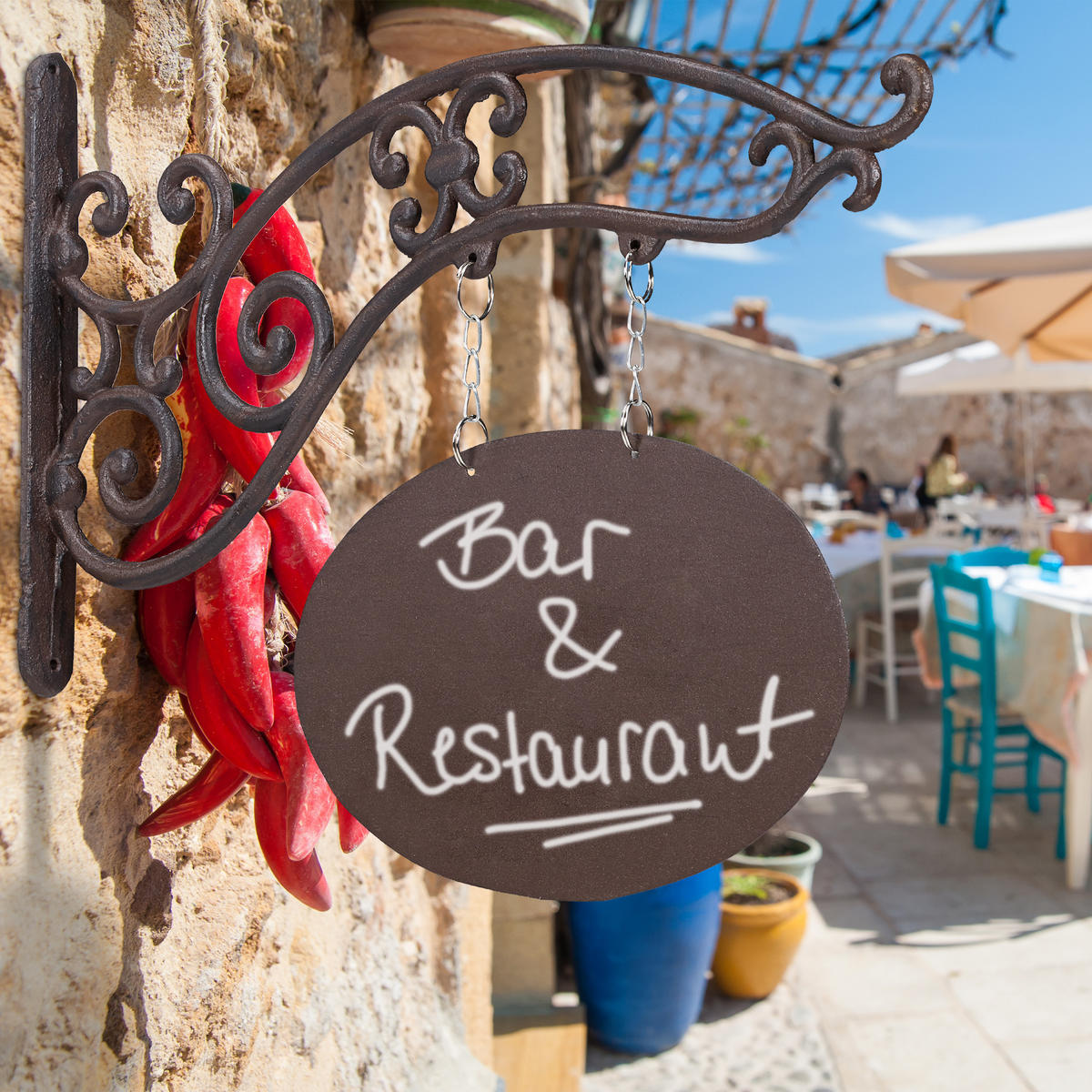 LADENSCHILD - Braun, Metall (43/32/3cm) - Relaxdays